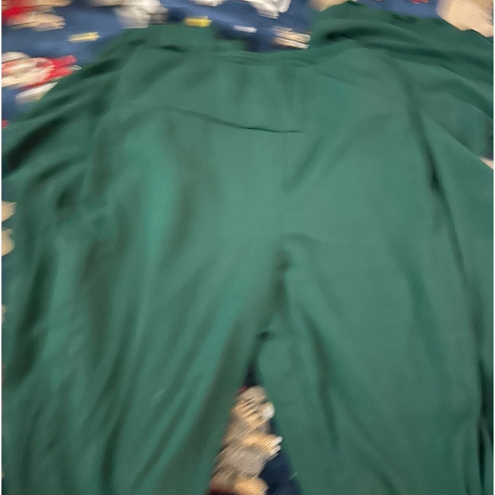 Green flare leggings